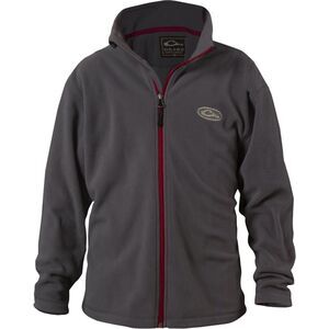 Drake Waterfowl Grey Youth Camp Fleece Full Zip Long Sleeve Jacket Sz Youth 16